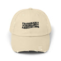 Probably Thinking About My Dog Unisex Distressed Cap