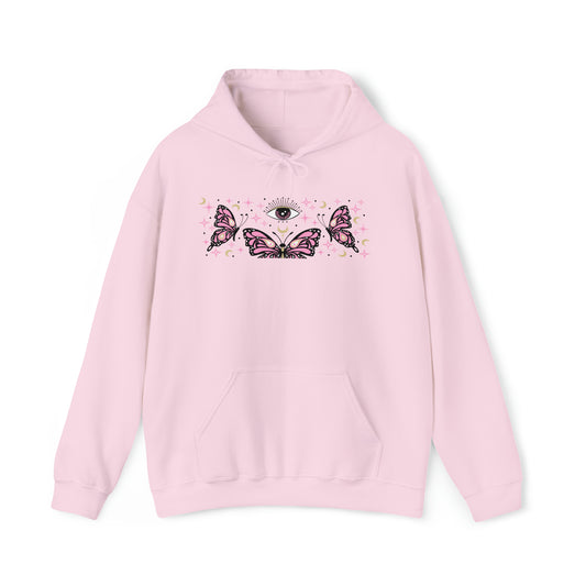 Pink Butterflies and The Evil Eye Hoodie